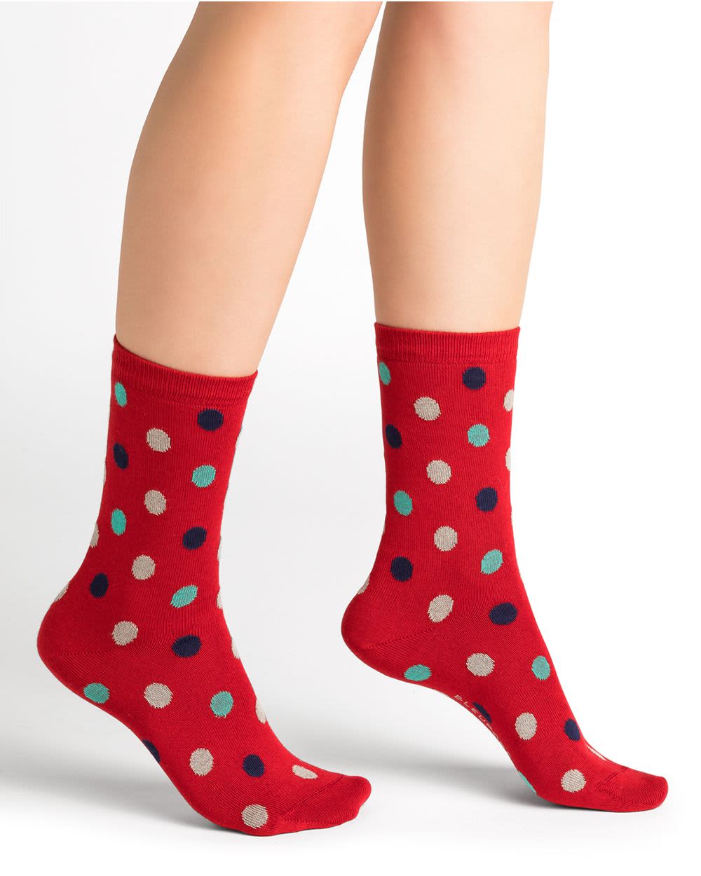 Chaussettes cachemire micromodal motif pois